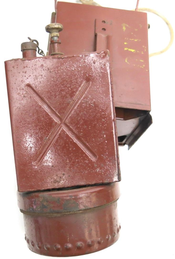 German Wehrmacht Karbid Lamp Einheitslaterne Stahl Last Ditch In Red Primer Complete Set ltf.