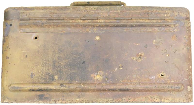 German Wehrmacht Deutsches Afrika Korps DAK 3 S.Mi.35 Schrapnellmine 35 Transport Box Case, Tropical In Sand Colour And Battle Damage.