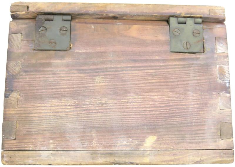 German Wehrmacht Zündmittel für je 9 S.Mi.35 Schrapnellmine 35 Spare Fuzes And Parts Box For 9 Mines, FM & S 1940, Nice Unpainted Variation Box.