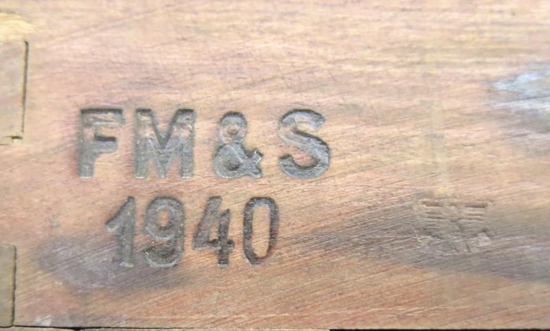 German Wehrmacht Zündmittel für je 9 S.Mi.35 Schrapnellmine 35 Spare Fuzes And Parts Box For 9 Mines, FM & S 1940, Nice Unpainted Variation Box.