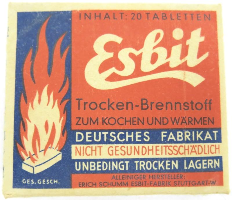 German Wehrmacht Esbit Kocher Mod. 9 Fuel Tablets Box Variation 7.
