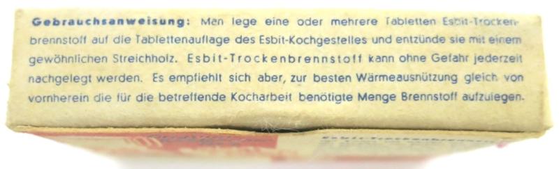German Wehrmacht Esbit Kocher Mod. 9 Fuel Tablets Box Variation 7.
