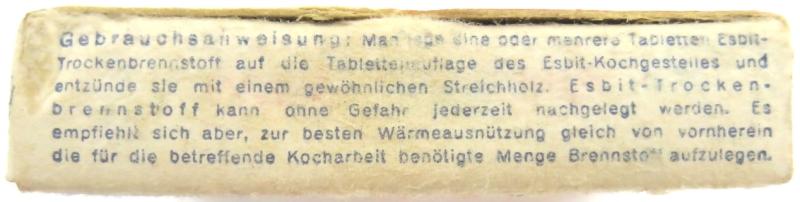 German Wehrmacht Esbit Kocher Mod. 9 Fuel Tablets Box Variation 9.