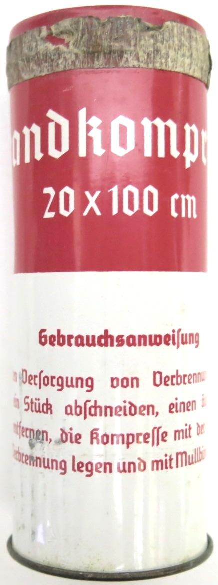 German Wehrmacht Medical Brandkompresse Wehrkreissanitätspark IV, (Dresden), Sealed.