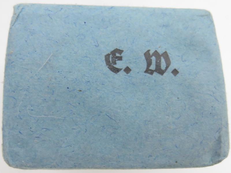 German Wehrmacht Medical 100 g entfettete Watte Wehrkreissanitätspark VI, (Münster, Osnabrück), April. 1944, Mint Unused.