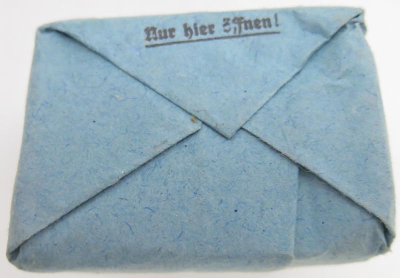 German Wehrmacht Medical 100 g entfettete Watte Wehrkreissanitätspark VI, (Münster, Osnabrück), April. 1944, Mint Unused.