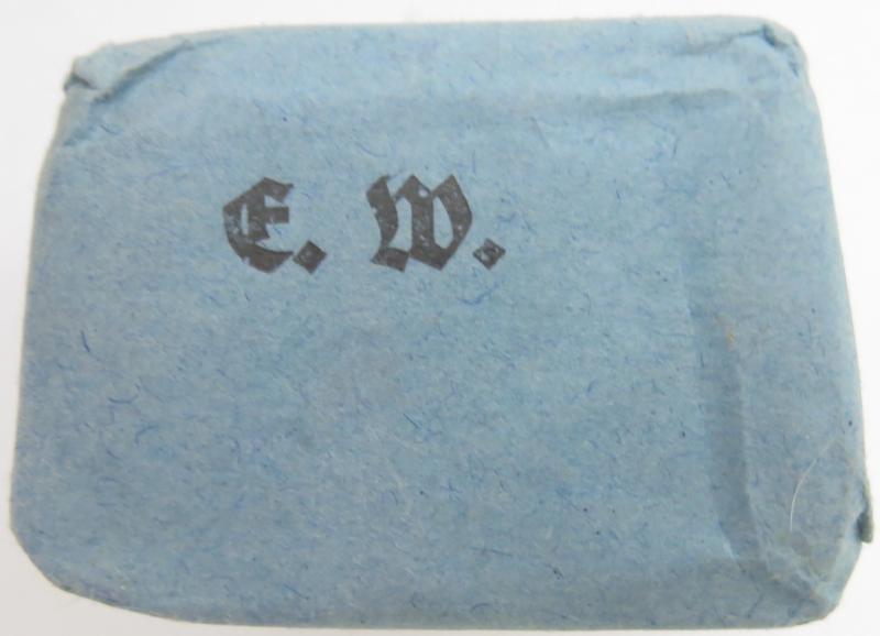 German Wehrmacht Medical 100 g entfettete Watte Wehrkreissanitätspark VI, (Münster, Osnabrück), April. 1944, Mint Unused.