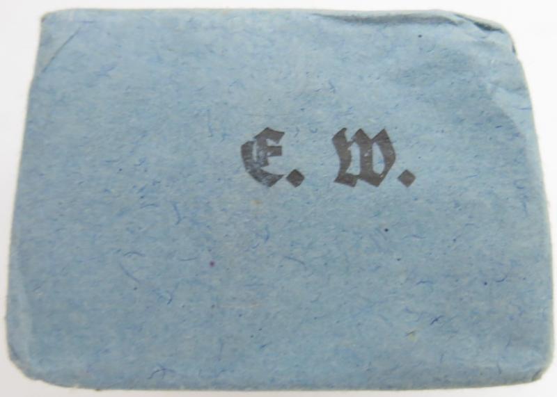 German Wehrmacht Medical 100 g entfettete Watte Wehrkreissanitätspark VI, (Münster, Osnabrück), April. 1944, Mint Unused.