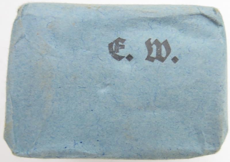 German Wehrmacht Medical 100 g entfettete Watte Wehrkreissanitätspark VI, (Münster, Osnabrück), April. 1944, Mint Unused.