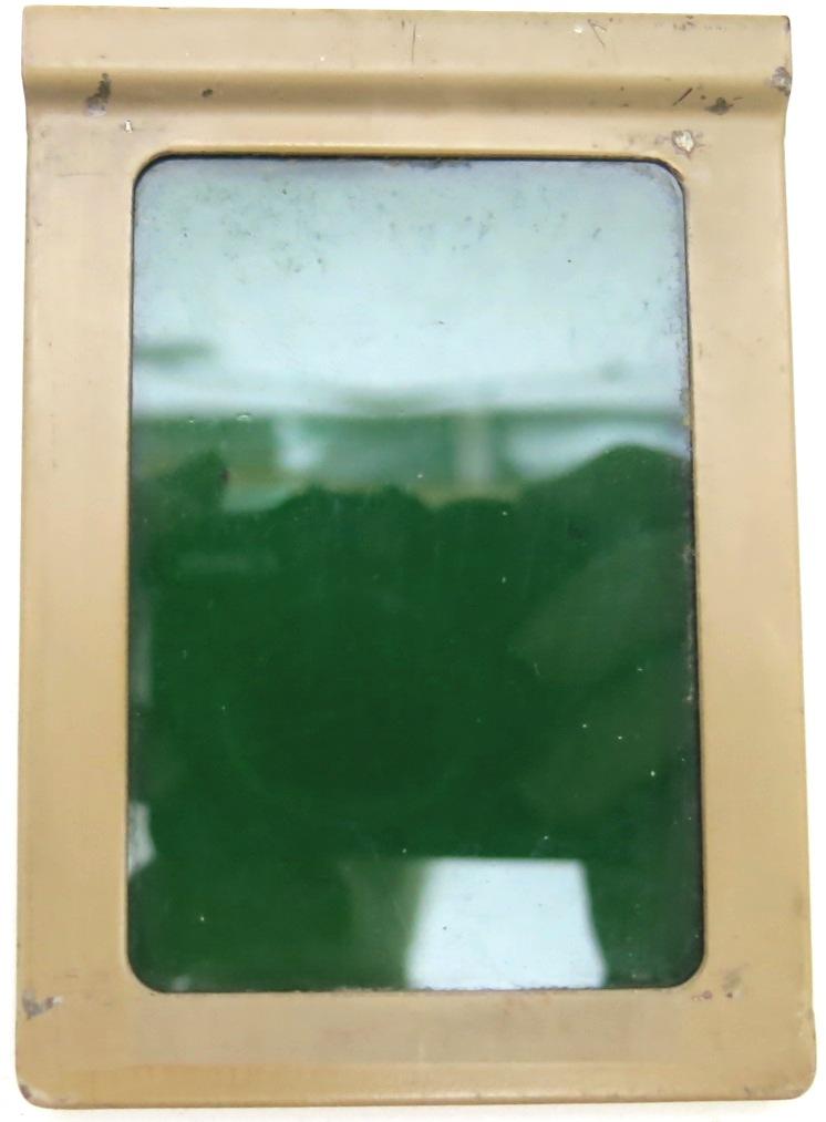 German Wehrmacht Karbid Lamp Einheitslaterne Stahl In Sand Colour Side Green Glass Spare Part.