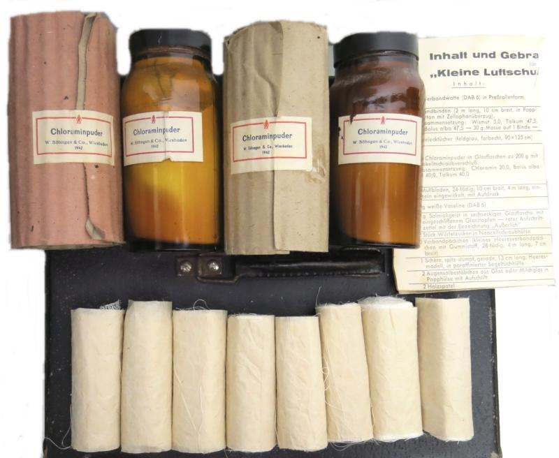 German Luftschutz Kleine Hausapotheke With Half Of The Original Contents, Nice