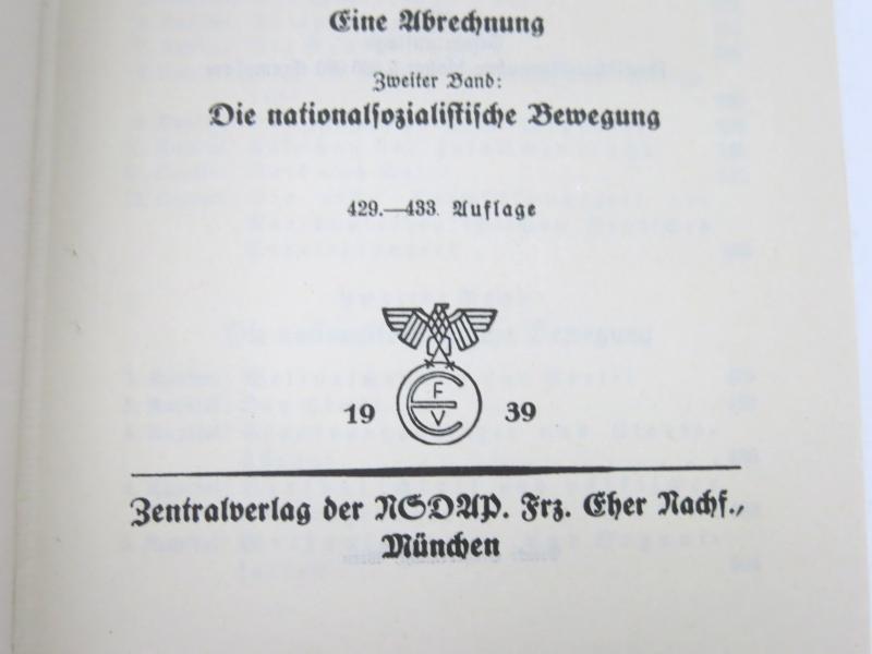 Mein Kampf Book Hochzeitsausgabe Wedding Edition 1939 With City Or Region Gold Shield On The Cover, Unused.