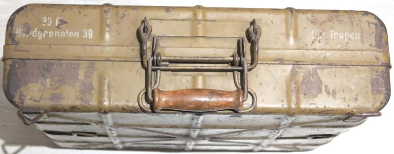 German Wehrmacht 30 Eihandgranaten 39 Egg Grenades M39 für Tropen Box Case bpo 1941, Super-Duper-Mega-Hiper-Turbo Hard To Find Real DAK, (Deutsches Arfika Korps).