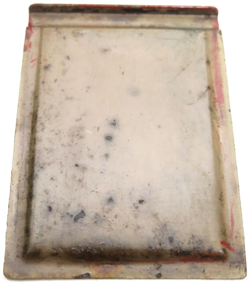 German Wehrmacht Karbid Lamp Einheitslaterne Stahl In Sand Colour Side Cover Spare Part ago Marked.