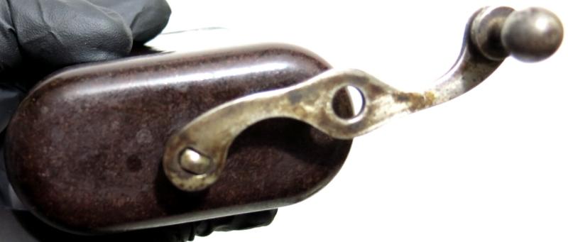 German Wehrmacht Reddish Bakelite Coffee Grinder Mint Condition Double BO Garantie Stamp, Sand Mixed Bakelite.