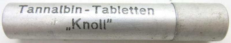German Wehrmacht Sanitär Aluminium Tablettenröhrchen Medical Pills Tube Tannalbin - Tabletten 