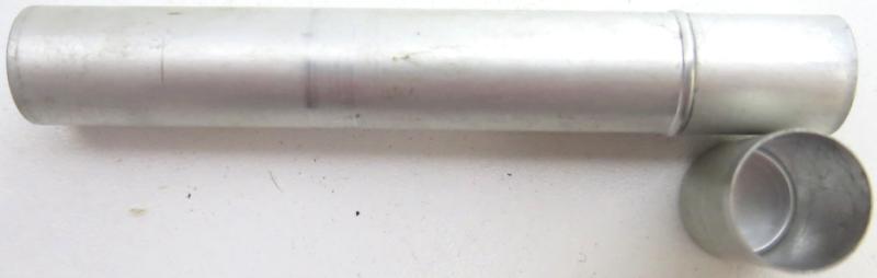 German Wehrmacht Sanitär Aluminium Tablettenröhrchen Medical Pills Tube Pulv. Ipecac. opiat. 0,3 g, Empty.