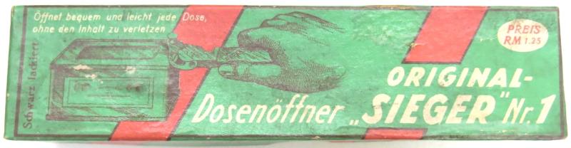 German Dosenöffner Can Opener ORIGINAL SIEGER Nr. 1, Reichsmark 1.25, In Box.