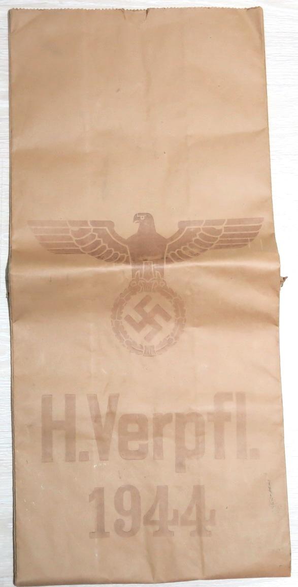 German Wehrmacht Food Sack IN PAPER, Minty Unused From 1944.