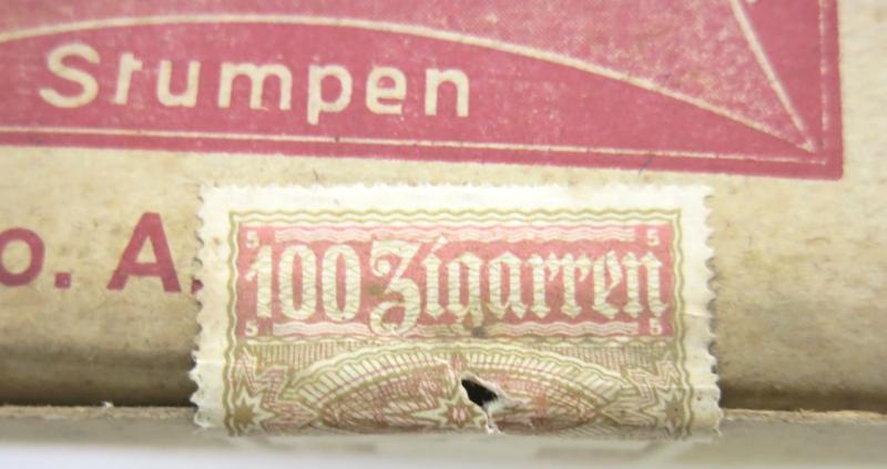 German Wehrmacht Full Unopened Box Of Vaultier Flora Stumpen, 100 Stumpen.