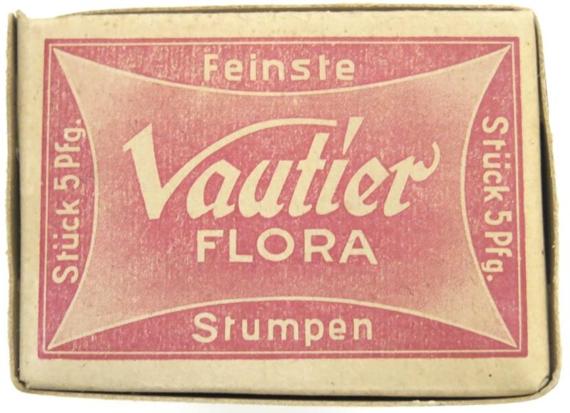 German Wehrmacht Full Unopened Box Of Vaultier Flora Stumpen, 100 Stumpen.