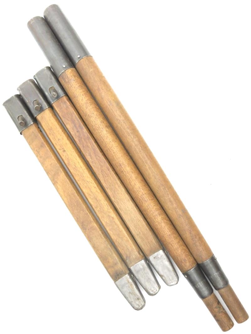 German Wehrmacht Zeltbahn 31 Zeltpflöcke 29 Tent Peg/Stake Early War Wood Model + Zeltstock 01 Tent Pole Set Of Five Pieces All From Same Soldier.