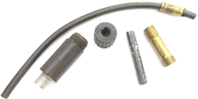 German Wehrmacht Glühzünder 28 Demolition Set With Original Wick + Wick Adapter And The Very Rare Zink Sprengkapseln Nr. 8, All Inert And Empty.
