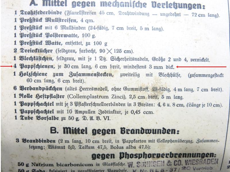 German Luftschutz Verbandkasten Pappschiene Cardboard Splint Set Of Two.