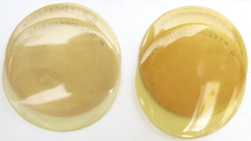 German Wehrmacht Klarscheiben Clear Lenses For Gas Mask Set Of Two Matching Dated hrr 1944.