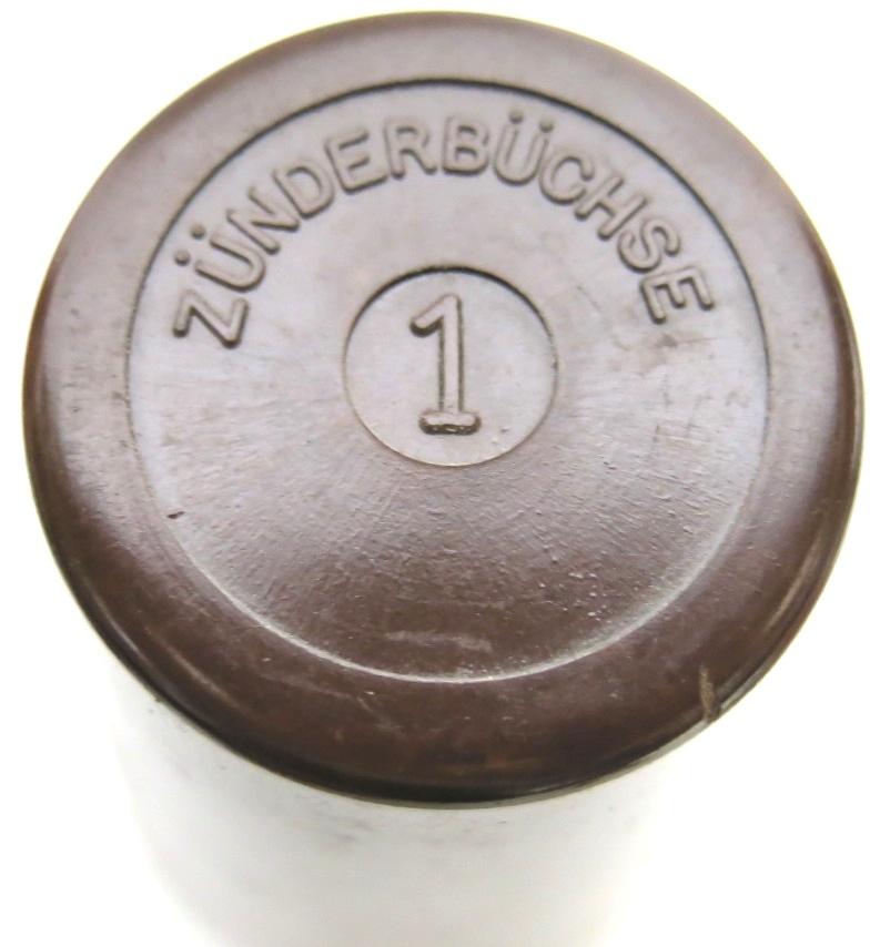 German Wehrmacht Light Brown Bakelite Zünderbüchse 1 Fuze Transport Pot 1938, Minty.