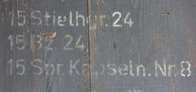 German Wehrmacht Stielhandgranate M24 Kiste Stickgrenades Wood Box In Black Colour, Wonderful Condition W. Stencils And Labels.