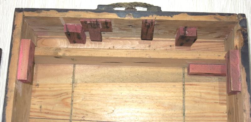 German Wehrmacht Stielhandgranate M24 Kiste Stickgrenades Wood Box In Black Colour, Wonderful Condition W. Stencils And Labels.